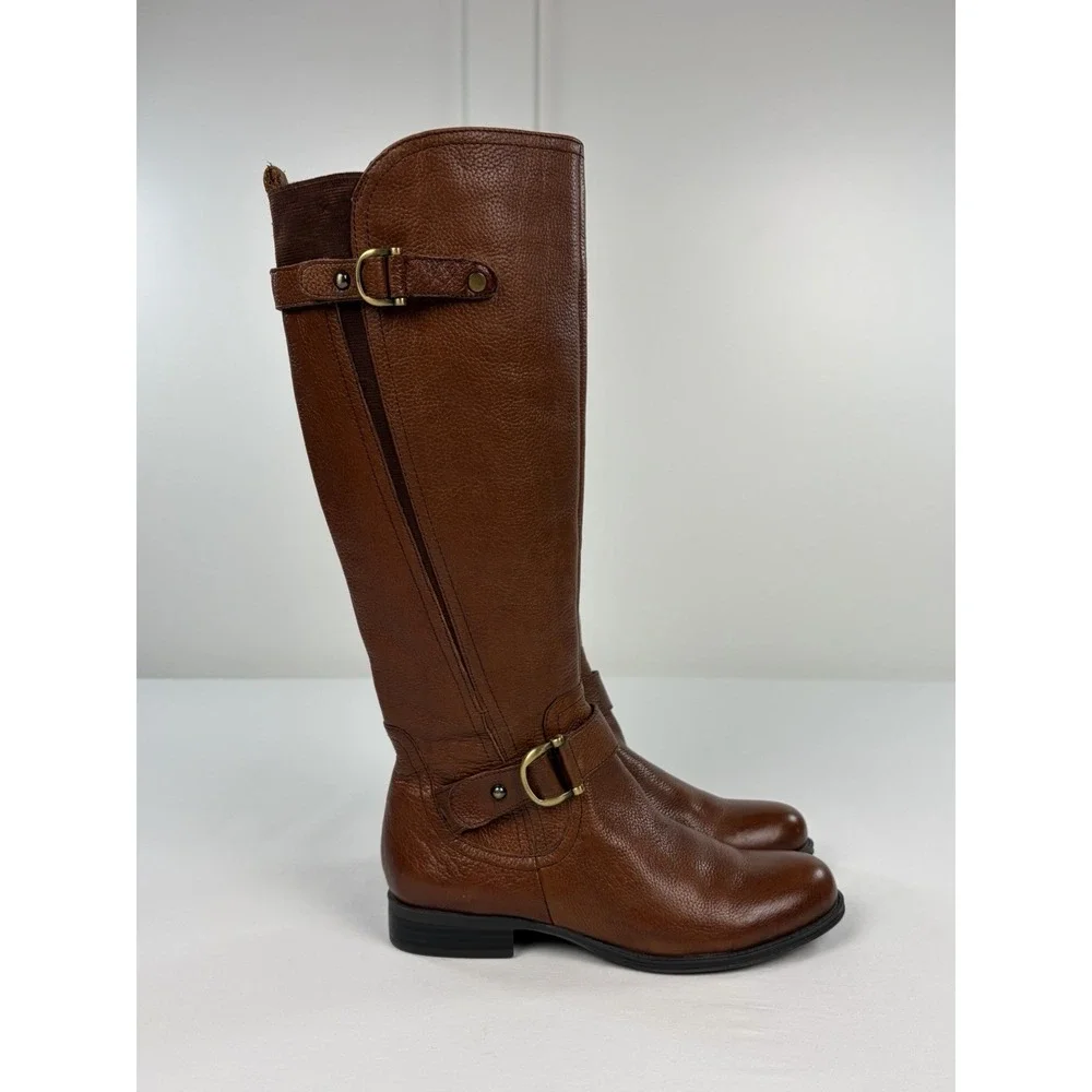 Naturalizer Jersey Brown Leather Knee High Riding Boots N5 Comfort Women's 7 M